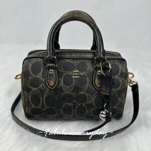 Coach Mini Rowan Crossbody Bag Loved Signature Canvas With Charms CDY29 NWT